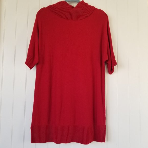 Chico Bright Red Cowl Neck Tunic Sweater - Picture 2 of 4